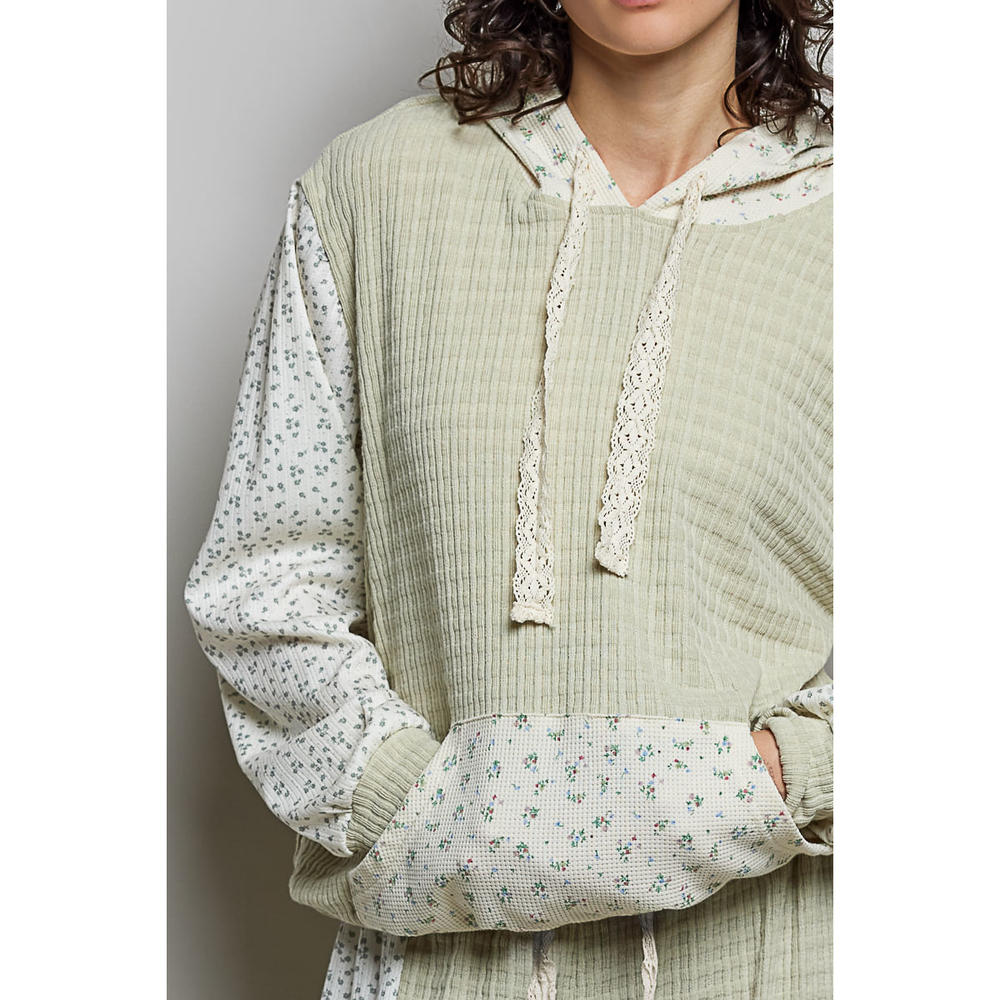 SMP666&SMT2886A SM Pol Patchwrk Wide Leg Pants&Hooded Pullover Set Various Sizes - Picture 9 of 9